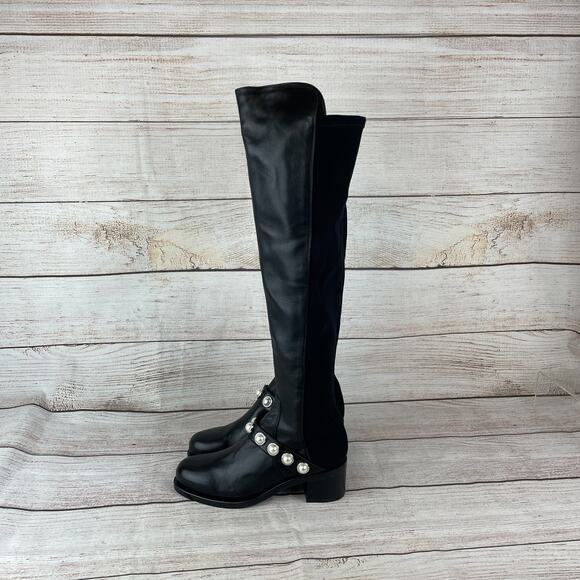 Stuart Weitzman Portia 5050 Womens Sz 5B Over The Knee Boots Black Pearl - Picture 6 of 9